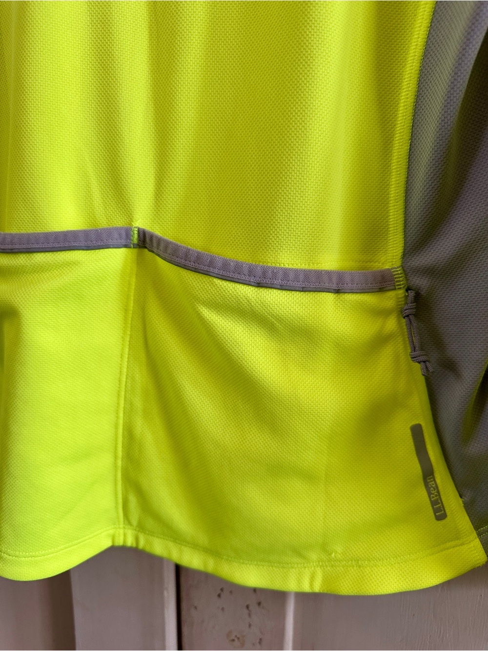 L.L.Bean Women’s Cycling Jersey Neon Yellow Gray 1/4 Zip M Reg - Picture 6 of 7